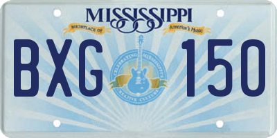 MS license plate BXG150