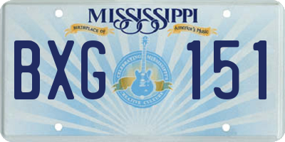 MS license plate BXG151