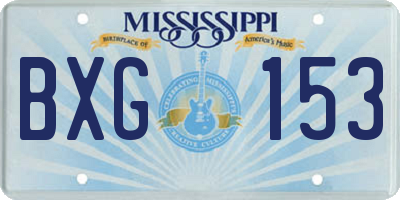 MS license plate BXG153