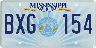 MS license plate BXG154