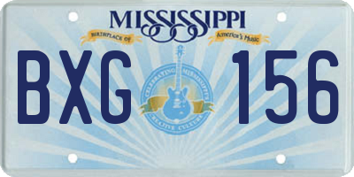 MS license plate BXG156