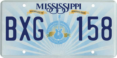 MS license plate BXG158