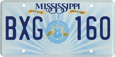 MS license plate BXG160