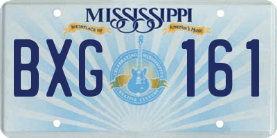 MS license plate BXG161