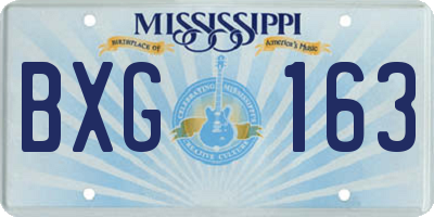 MS license plate BXG163