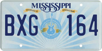 MS license plate BXG164