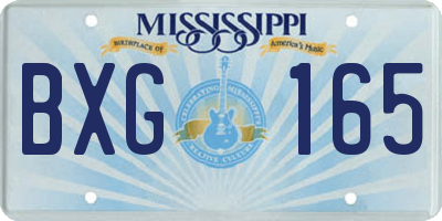 MS license plate BXG165