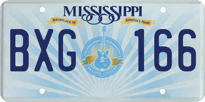 MS license plate BXG166