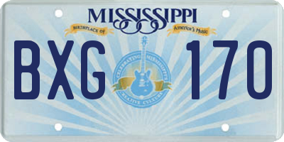 MS license plate BXG170