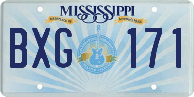 MS license plate BXG171