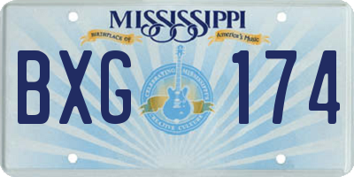 MS license plate BXG174