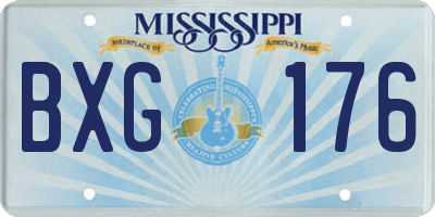 MS license plate BXG176