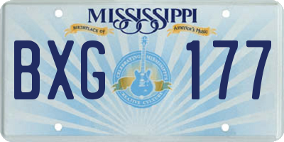 MS license plate BXG177
