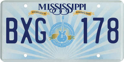 MS license plate BXG178