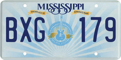 MS license plate BXG179