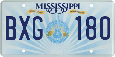 MS license plate BXG180
