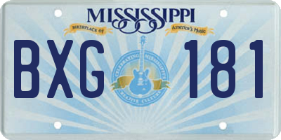 MS license plate BXG181