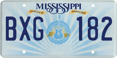 MS license plate BXG182