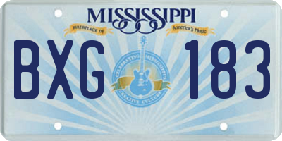 MS license plate BXG183