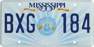 MS license plate BXG184