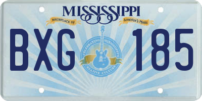 MS license plate BXG185