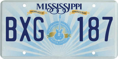 MS license plate BXG187