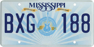 MS license plate BXG188