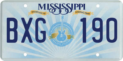 MS license plate BXG190