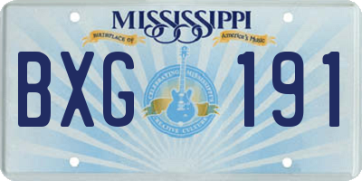 MS license plate BXG191