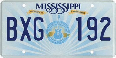 MS license plate BXG192