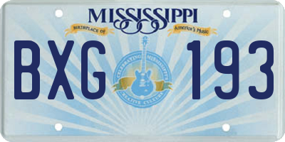 MS license plate BXG193