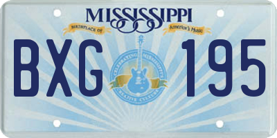 MS license plate BXG195