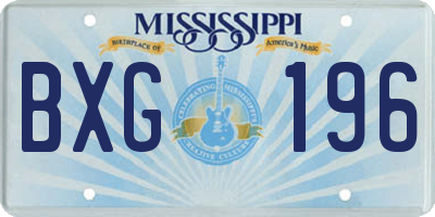 MS license plate BXG196
