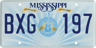 MS license plate BXG197