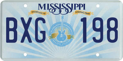 MS license plate BXG198