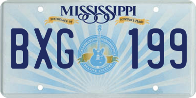 MS license plate BXG199