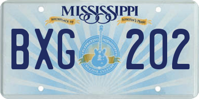 MS license plate BXG202