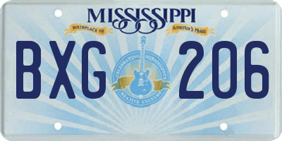 MS license plate BXG206