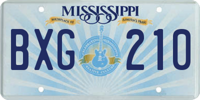 MS license plate BXG210