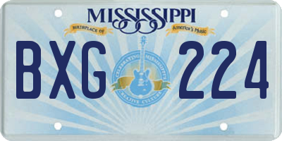 MS license plate BXG224