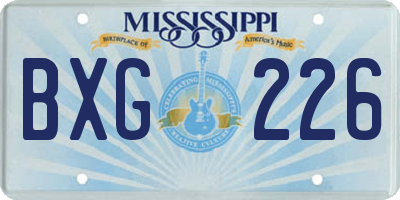 MS license plate BXG226