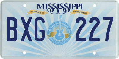 MS license plate BXG227