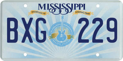 MS license plate BXG229