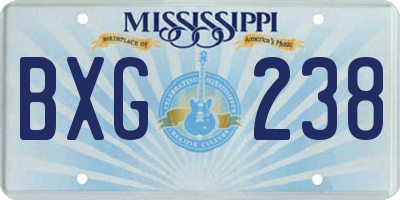 MS license plate BXG238