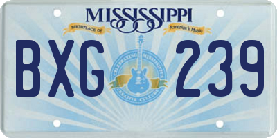 MS license plate BXG239