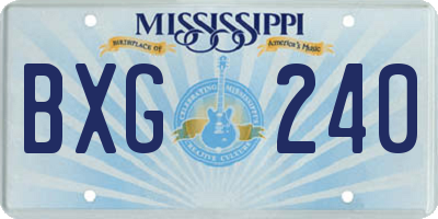 MS license plate BXG240