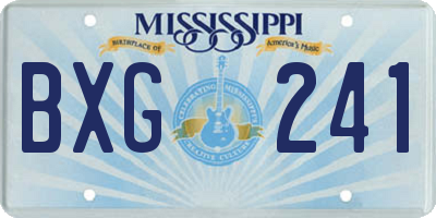 MS license plate BXG241