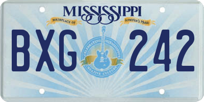 MS license plate BXG242