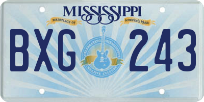 MS license plate BXG243