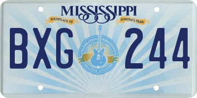 MS license plate BXG244